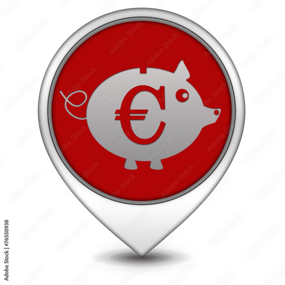 euro pig pointer icon on white background euro pig pointer icon on white background