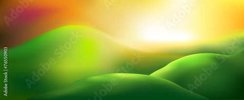 vector sunset  landscape background