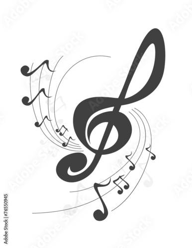 abstract music violin key music notes design