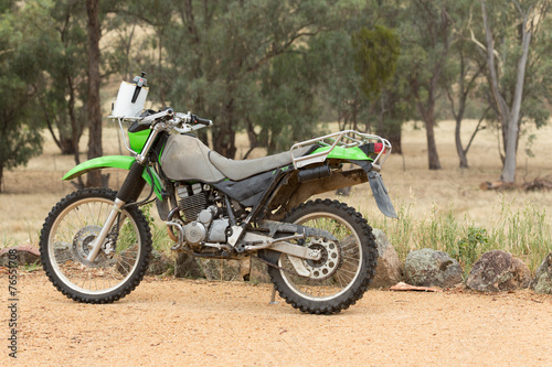 Motorbike on Dry Farmland