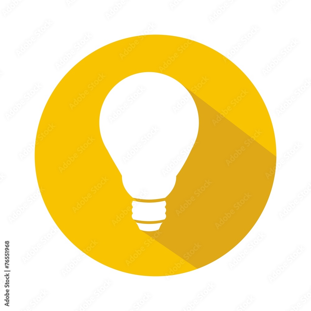 Icono bombilla amarillo botón sombra Icono bombilla amarillo botón sombra