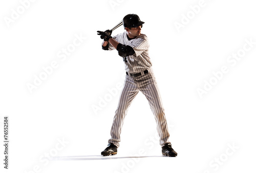 Photography isolated on white professional baseball player