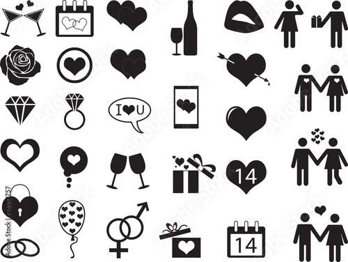 Valentines day elements