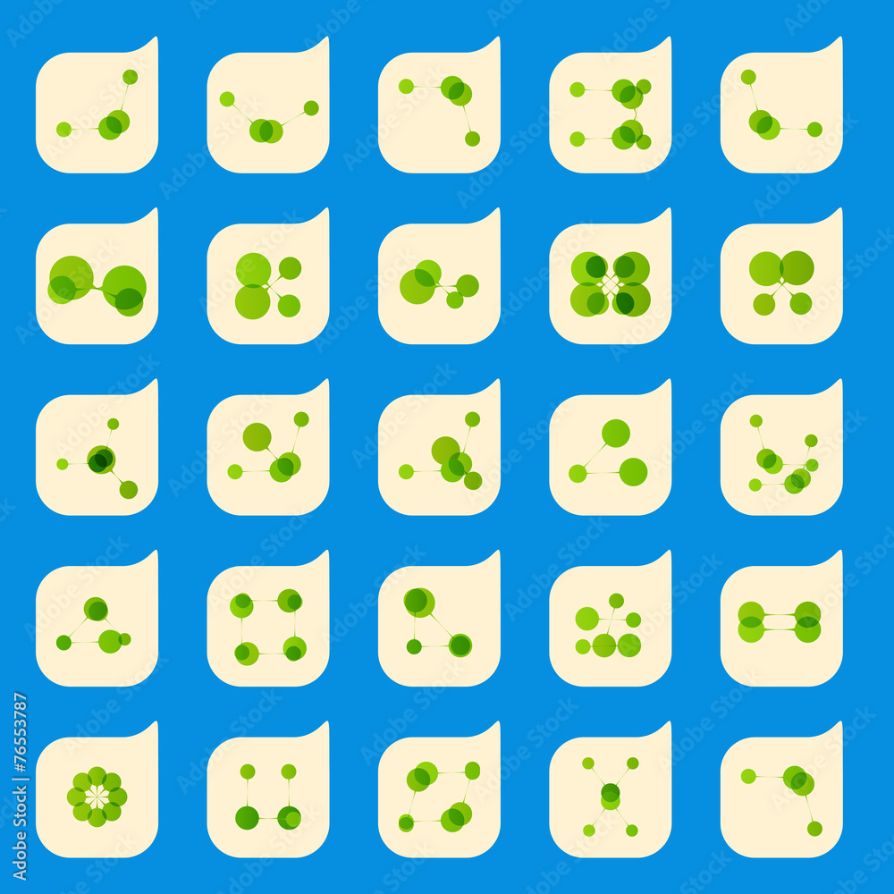 Vector set DNA and network abstract icon