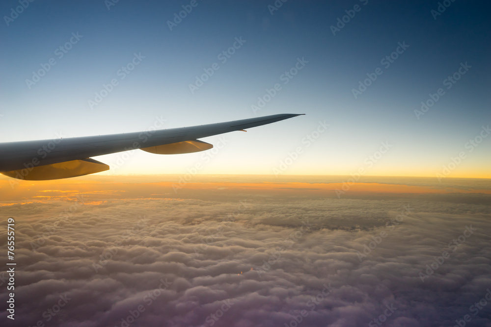 Airplane Wing in Flight from window.. Airplane Wing in Flight from window..