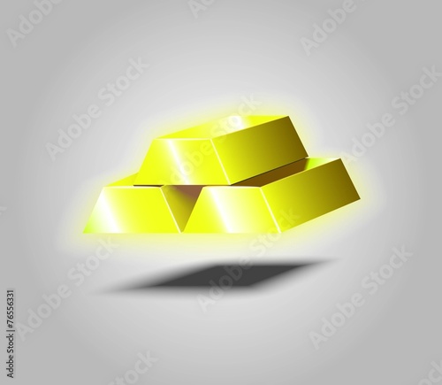 Vector stacked bars of gold bullion