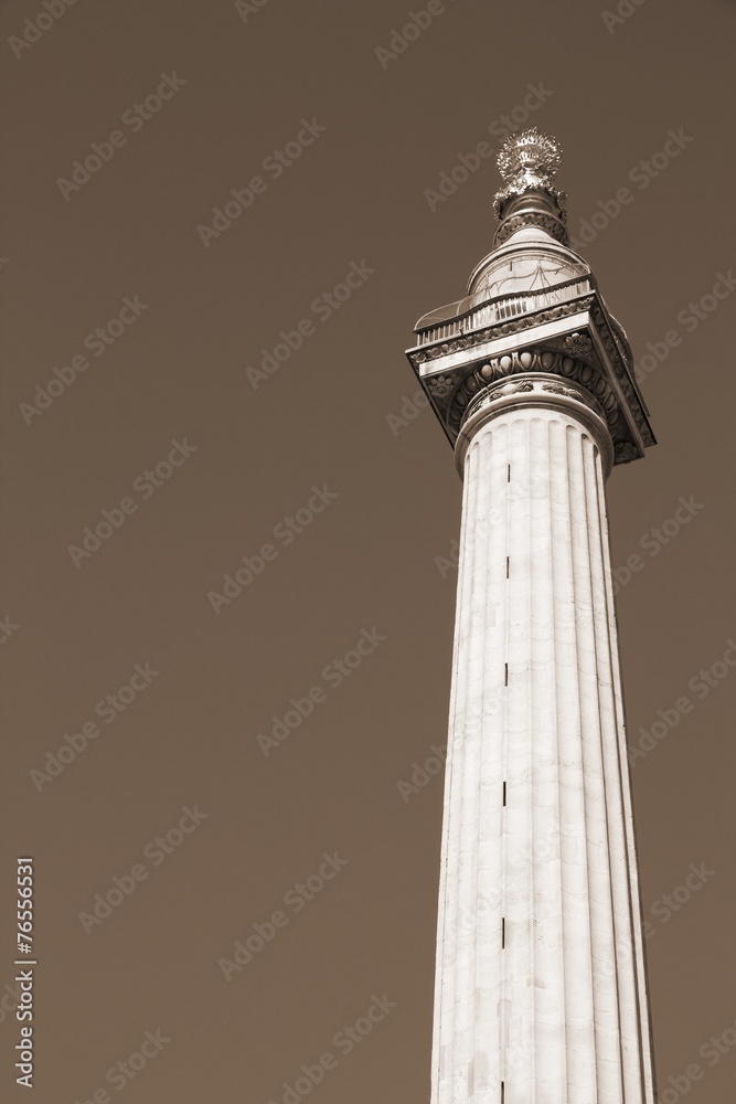 Sepia London - the Monument Sepia London - the Monument