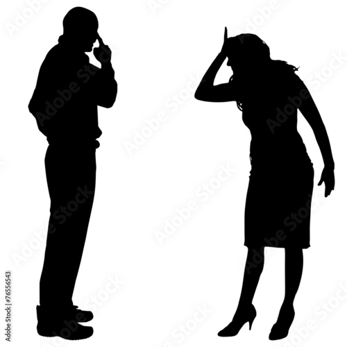 Vector silhouette of couple.