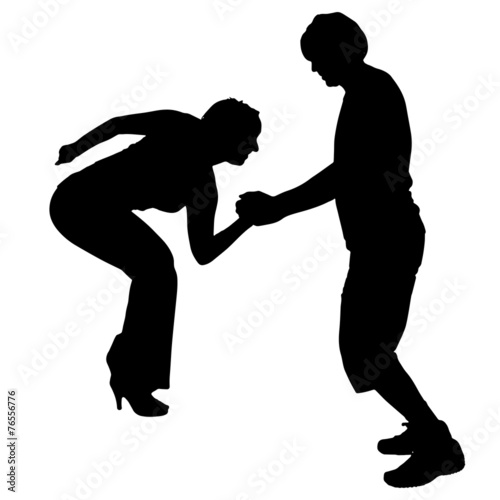 Vector silhouette of couple.