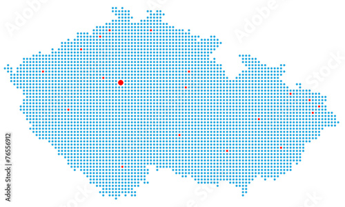 Tschechien gepunktet (inkl. wichtiger Städte)
