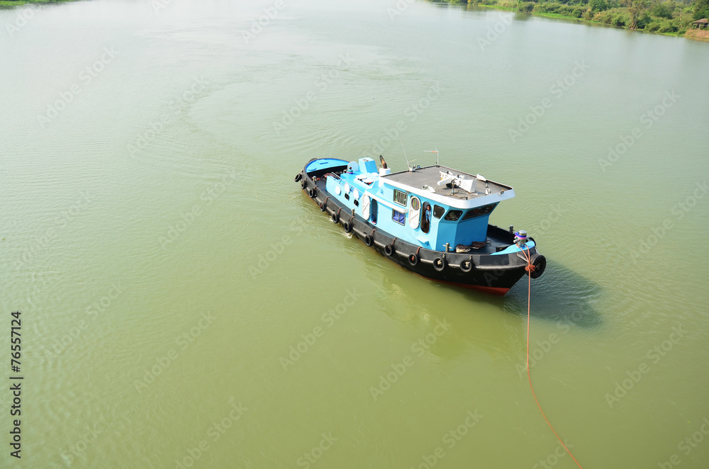 Barge and Tug Boat cargo ship in Choaphraya river