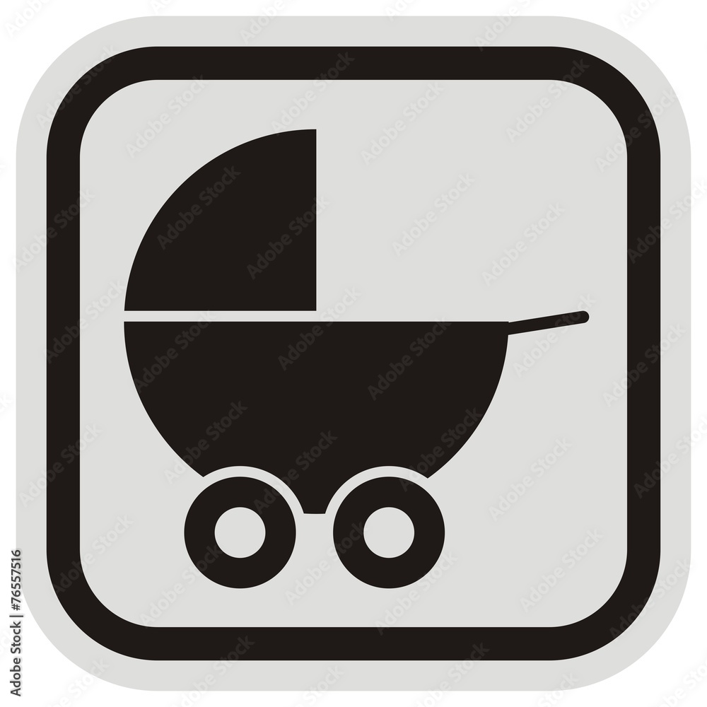 pram, frame, black silhouette, vector icon pram, frame, black silhouette, vector icon
