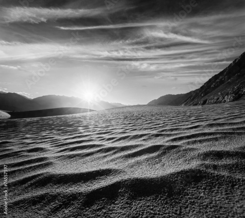 Sand dunes. Nubra valley, Ladakh, India