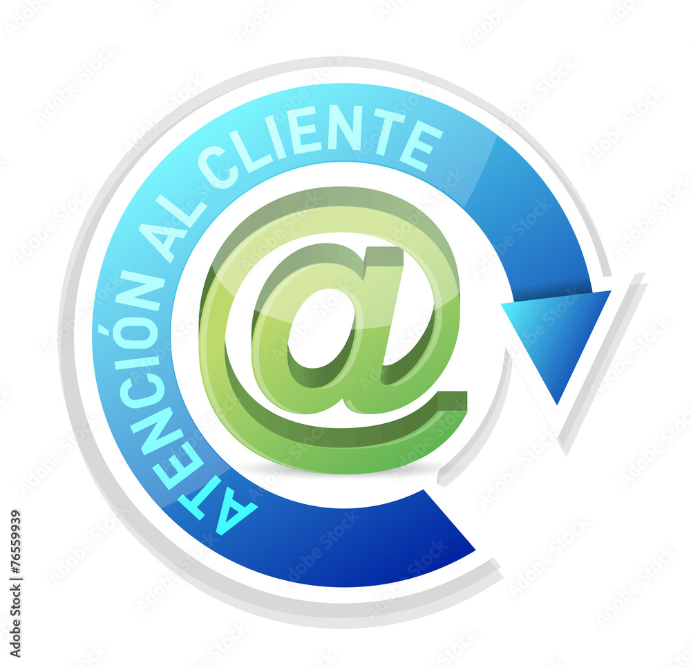 Obraz premium contact us in spanish illustration design