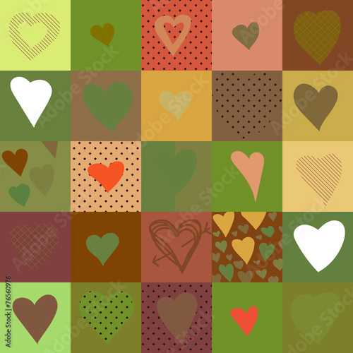 seamless pattern with hearts, vector illustration