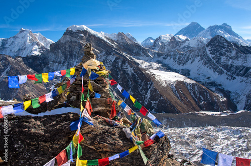 View of Everest from Gokyo ri .