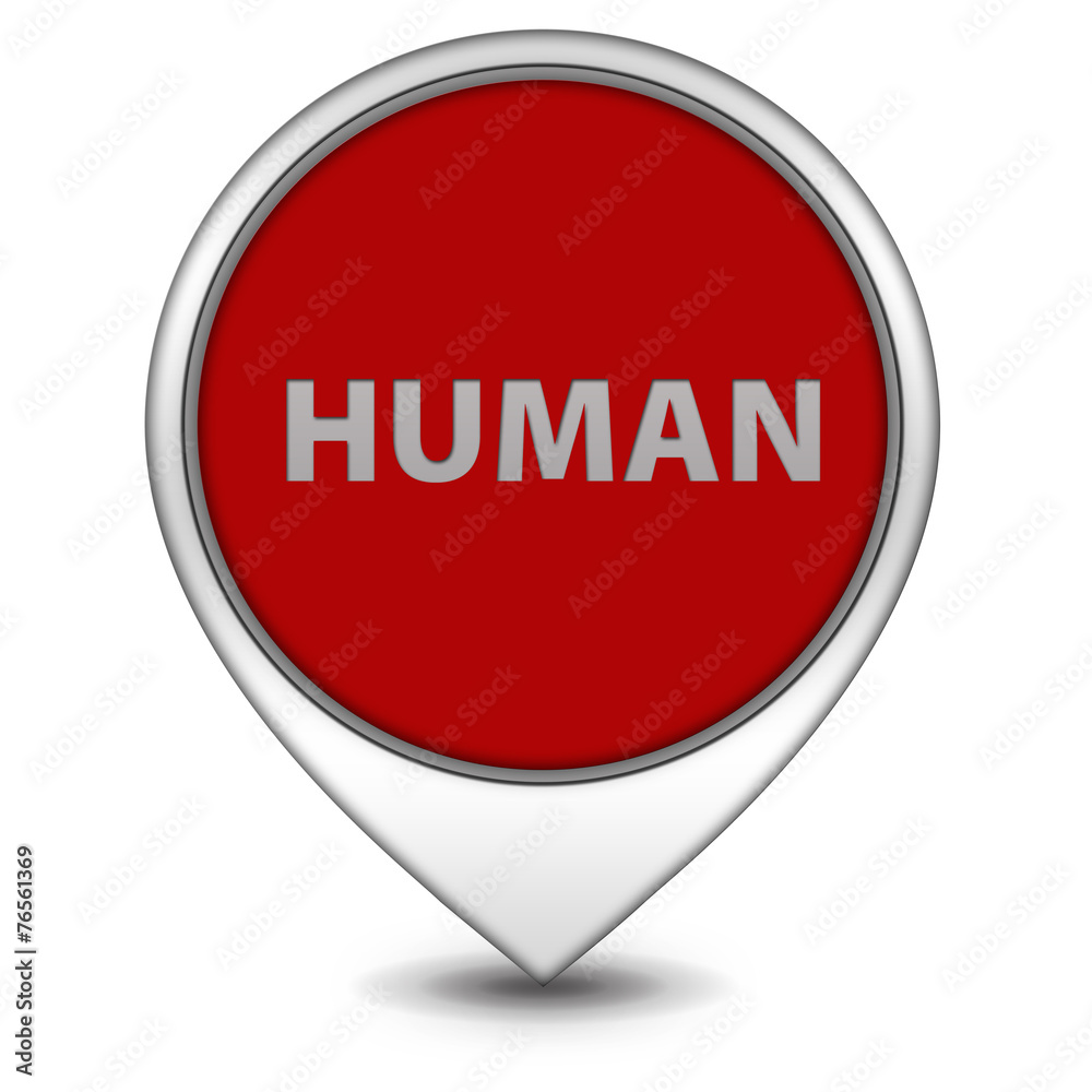 Human pointer icon on white background