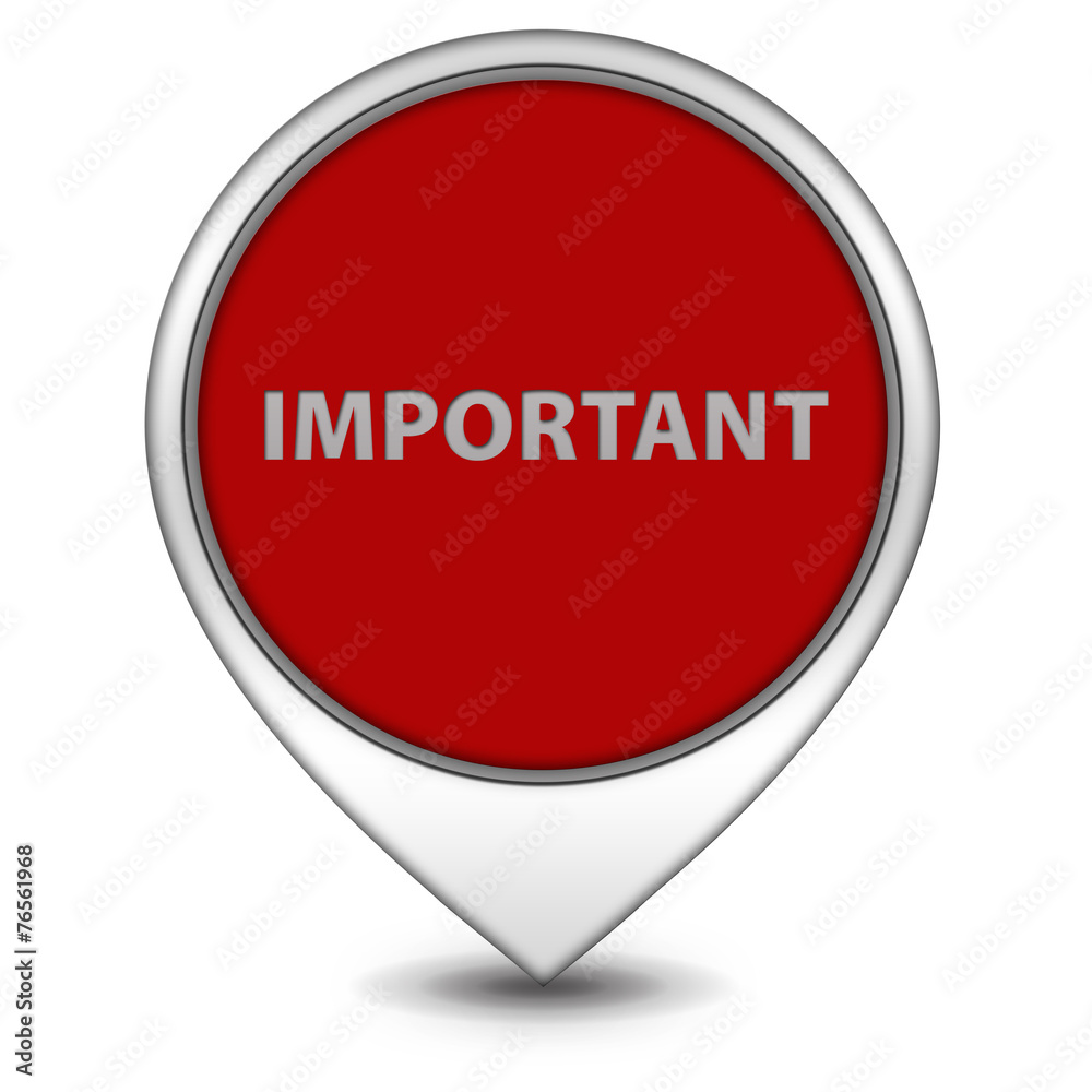 Important pointer icon on white background Important pointer icon on white background