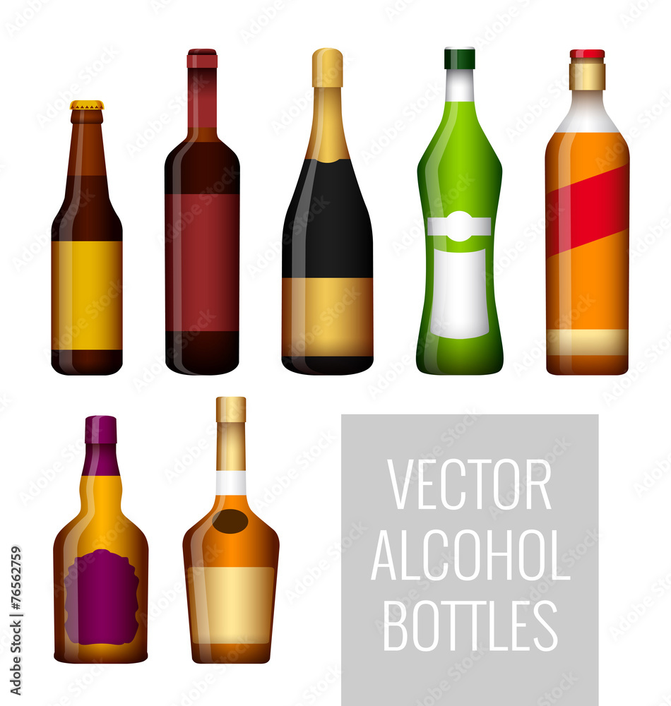 Vector bottles of alcohol for your design Vector bottles of alcohol for your design