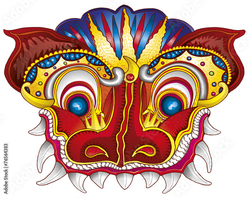 Dragon chinois tête, masque illustration
