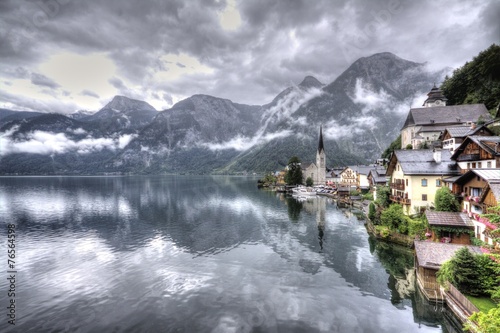 Hallstatt the lovely town in the Alps Austria