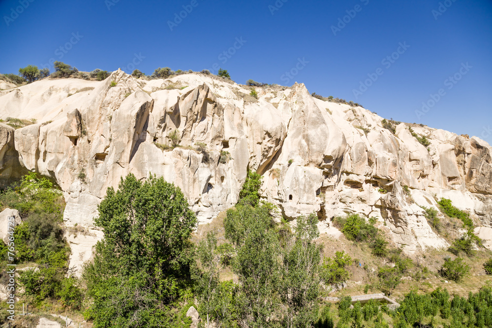 Canyon walls with man-made caves in the National Park of Goreme Canyon walls with man-made caves in the National Park of Goreme