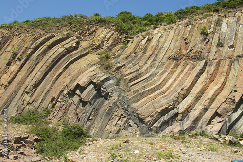 Hexagonal columns, Hong Kong Global Geopark, Hong Kong, China. photo