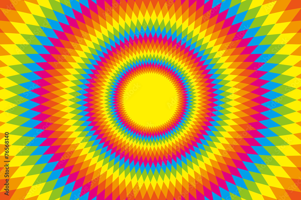 Background Wallpaper Vector Illustration Design Free Free Size Charge Free Colorful Color Rainbow Show Business Entertainment 背景 素材 壁紙 虹色 七色 カラフル ラテン風 エスニック風 エスニック模様 ひし形 菱形 放射状 メキシコ風 サイケデリック