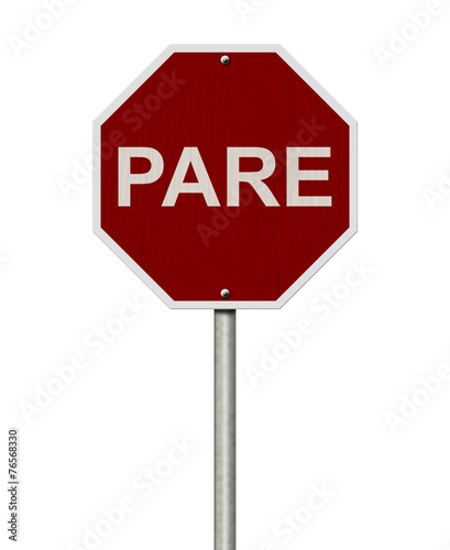 Pare Sign,stop sign in French