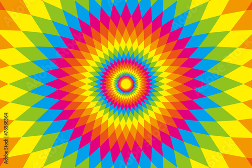 #Background #wallpaper #Vector #Illustration #design #free #free_size #charge_free #colorful #color rainbow,show business,entertainment 背景,素材,壁紙,虹色,七色,カラフル,ラテン風,エスニック風,エスニック模様,ひし形,菱形,放射状,メキシコ風,サイケデリック