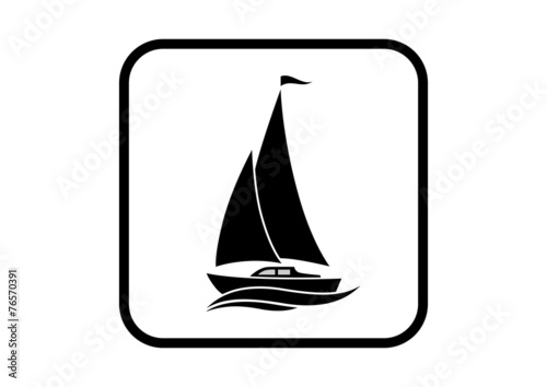 Sailboat vector icon on white background