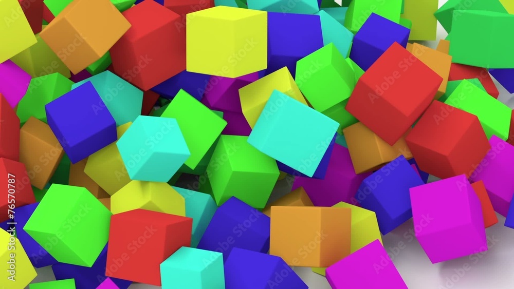 Falling colorful cubes. Falling colorful cubes.