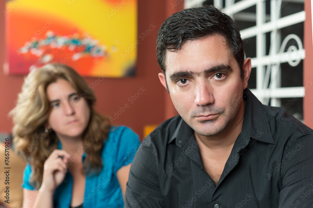 Naklejka premium Divorce - Sad husband and wife