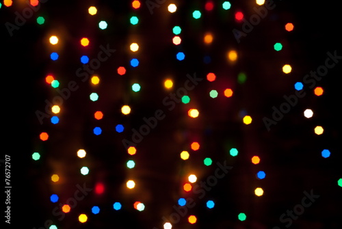 multi-colored Christmas lights bokeh is
