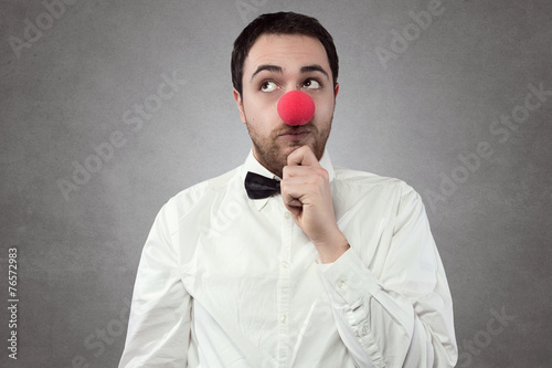 Man with red nose photo