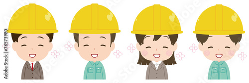 作業員　顔　セット　ほっこり