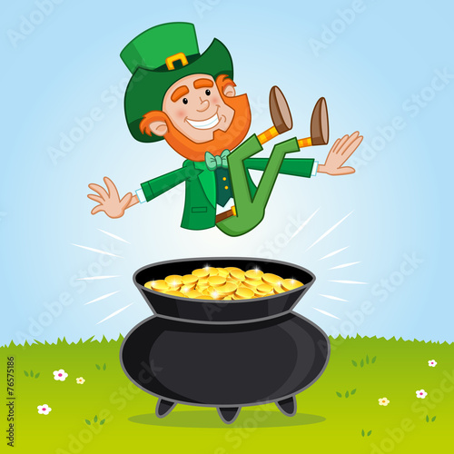 Leprechaun and his pot of Gold