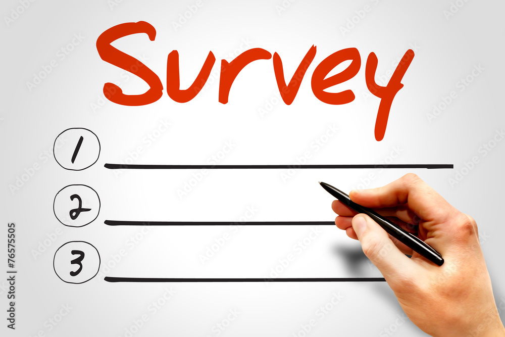 SURVEY blank list, business concept SURVEY blank list, business concept