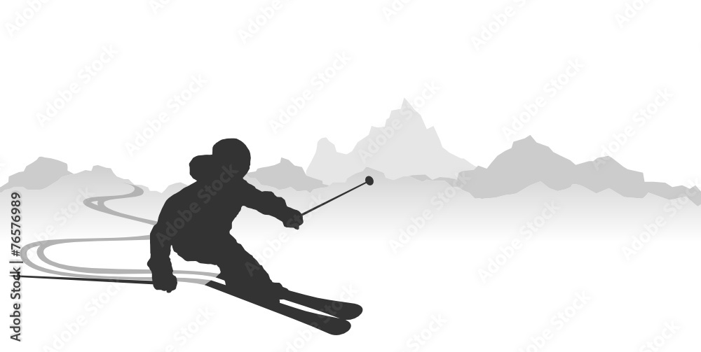 Fototapeta premium Skifahrer in den Bergen