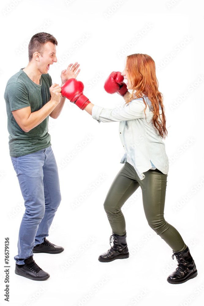 Couple punching