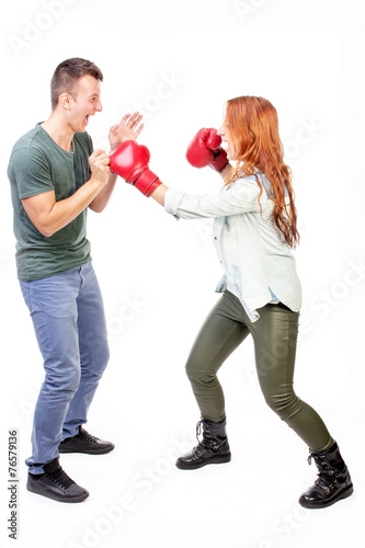 Couple punching
