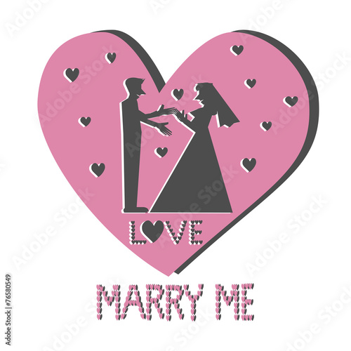 Silhouette marry me vector