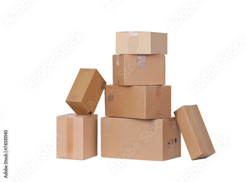 Carton boxes isolated over white background