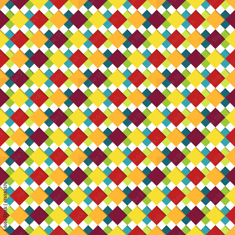 Seamless square pattern in bright colors