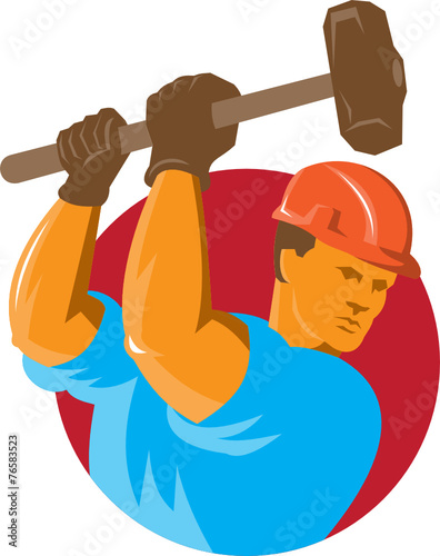 Construction Worker With Sledgehammer