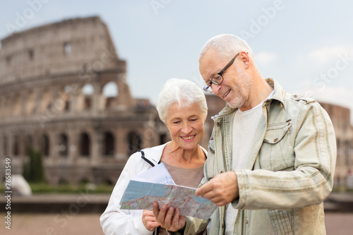 Photography senior couple on city street