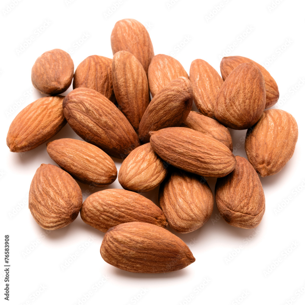 almond nuts isolated on white background close up almond nuts isolated on white background close up