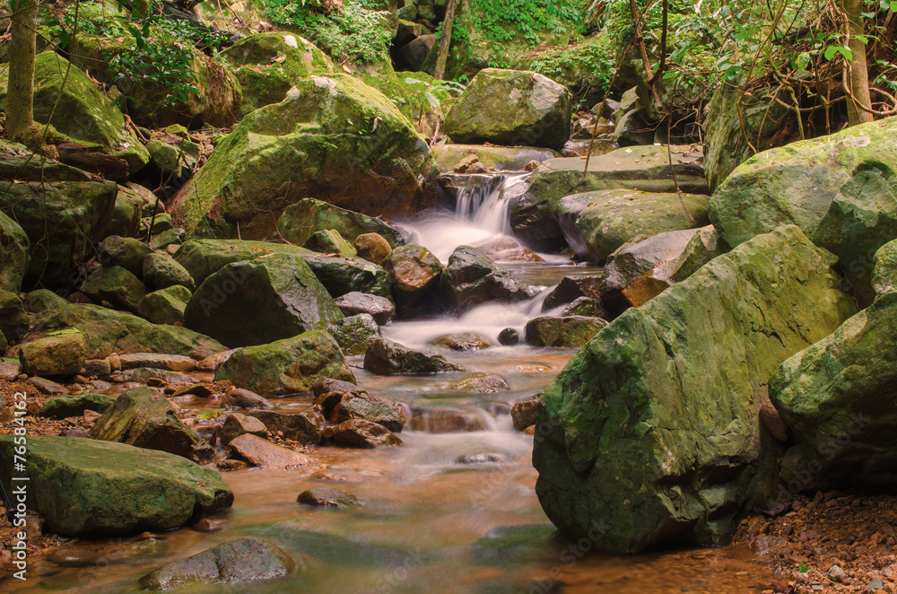 Waterfall in deep rain forest jungle. Krok E Dok Waterfall Sarab Waterfall in deep rain forest jungle. Krok E Dok Waterfall Sarab