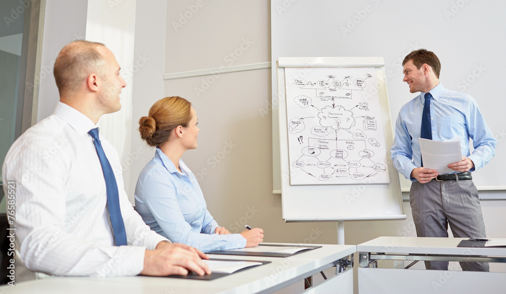 Obraz premium group of smiling businesspeople meeting in office