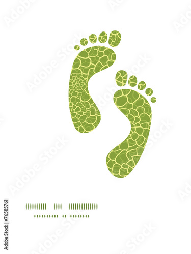 Vector abstract green natural texture footprints silhouettes